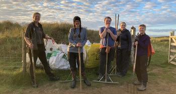 Northam Burrows Bramble Clearance Volunteers Jan 22