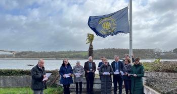 Picture Left to Right - Chair Cllr Doug Bushby, Cllr Rachel Clarke, Bideford Mayor Cllr Jude Gubb, Cllr David Brenton and TDC Officers