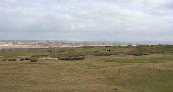 LCT 4F View east across the golf course at Northam Burrows, with the Taw-Torridge estuary beyond. 
