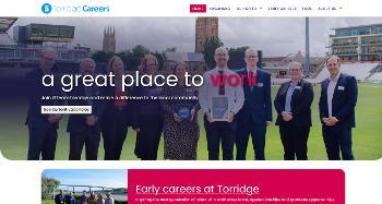 Screenshot of the homepage of the new Careers Website