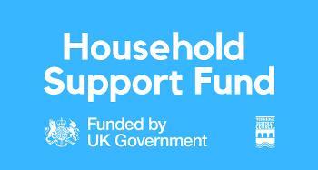 Light blue background with the words Household Support Fund and the Torridge Council logo 