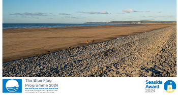 Westward Ho! Beach on a sunny day with blue sky