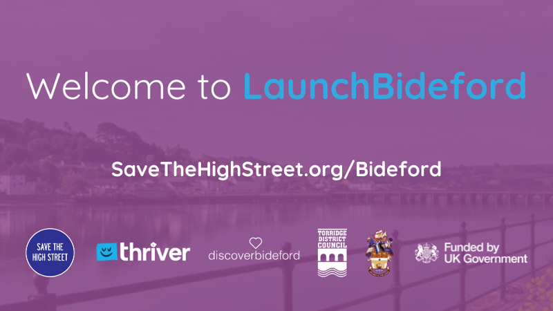 Graphic saying Welcome to Launch Bideford