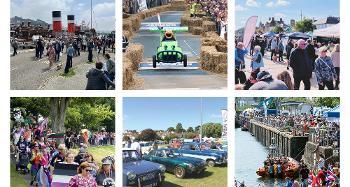 Collage of 6 images, showing different Bideford Events 