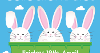 Graphic of 3 white bunnies poking their heads out of a green recycling box
