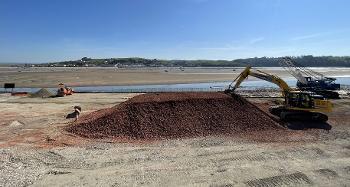 Photo of a digger working at Middle Dock, Appledore 