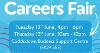 Graphic that says careers fair and the dates and location.