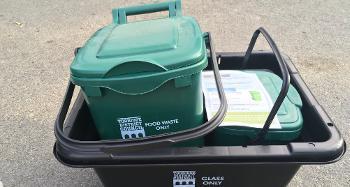 Photo of Recycling boxes and food caddy