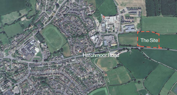 Map of where Hatchmoor Business Park would be