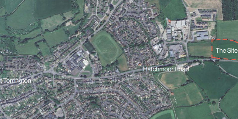 Map of where Hatchmoor Business Park would be