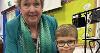 Councillor Hodson with the second place winner from St Margaret's school receiving his prize. 