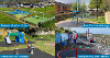 A collage of 4 photos, one for each of the play areas