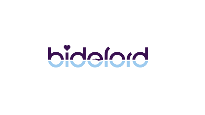 Bideford logo white with large border